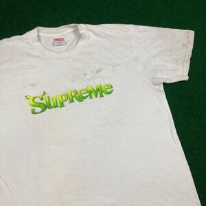 Supreme Shrek Shirt Mens M White Spell Out Logo Movie Promo DreamWorks Film USA